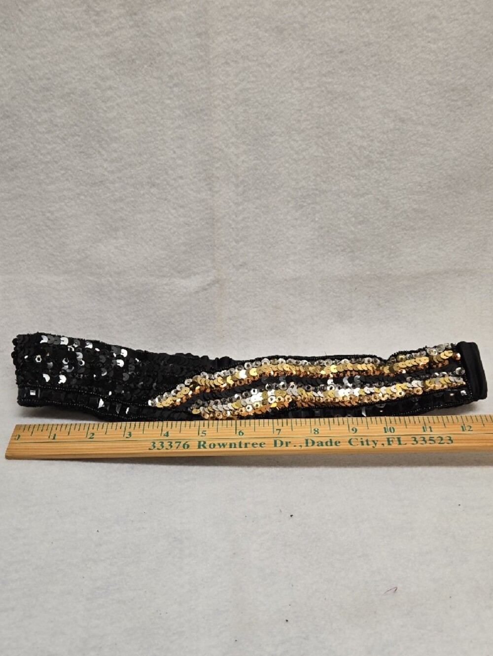 Sequin Striped Evening Clutch - Multicolor Matching Belt - Picture 7 of 10